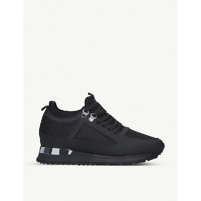 Shop Mallet Diver Leather And Mesh Trainers In Black