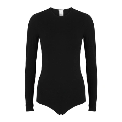 Shop Wolford Chicago Black Stretch-jersey Bodysuit