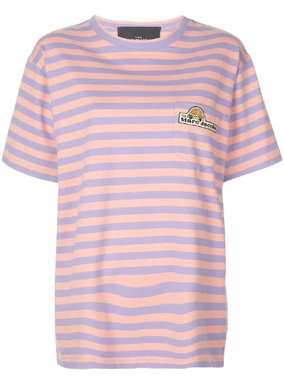 Shop Marc Jacobs Oversized Striped T-shirt In Pink