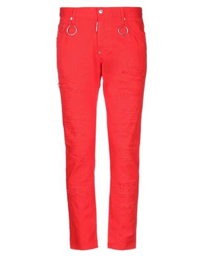 Shop Dsquared2 Man Jeans Red Size 28 Cotton, Elastane
