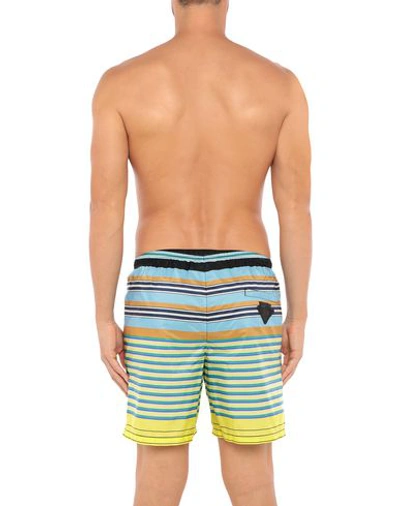 Shop Prada Swim Trunks In Sky Blue