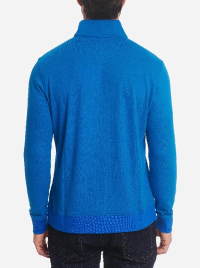 Shop Robert Graham Hartford 1/4 Zip Knit In Cobalt