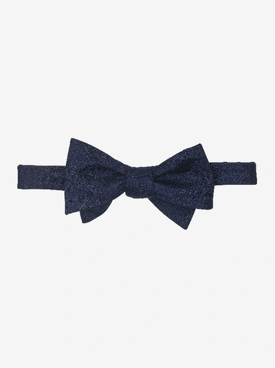 Shop Robert Graham Fiona Botanical Silk Bow Tie In Navy