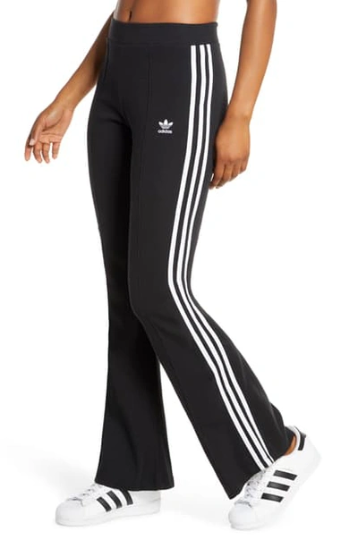 Adidas Originals 3-stripe Flare Leg Pants In Black | ModeSens