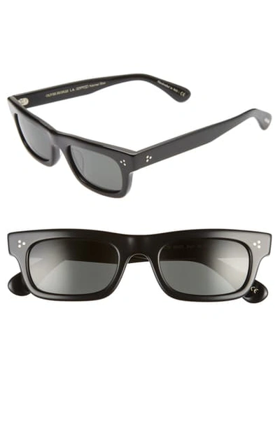 Shop Oliver Peoples Jaye Sun 50mm Polarized Rectangle Sunglasses In Black/ Midnight Express Polar