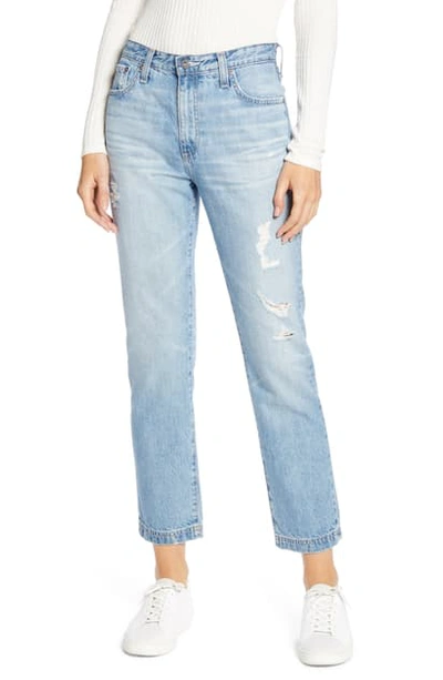 Shop Ag The Isabelle High Waist Crop Straight Leg Jeans In 23 Years Cinematic