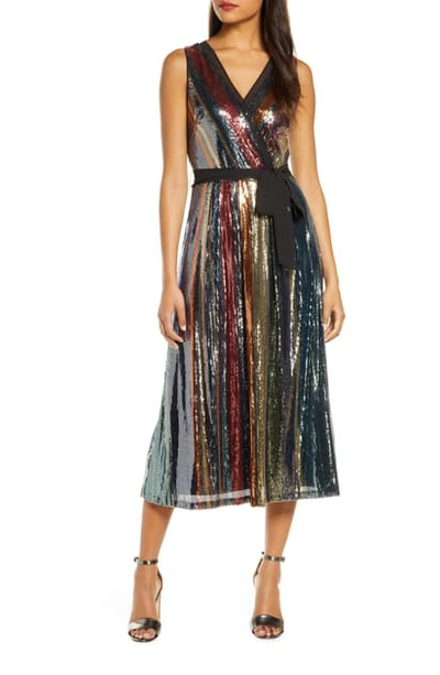 Shop Julia Jordan Multicolored Sequin Midi Dress