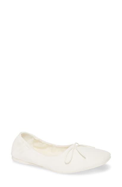 Jeffrey Campbell Ballet Flat In White Leather | ModeSens