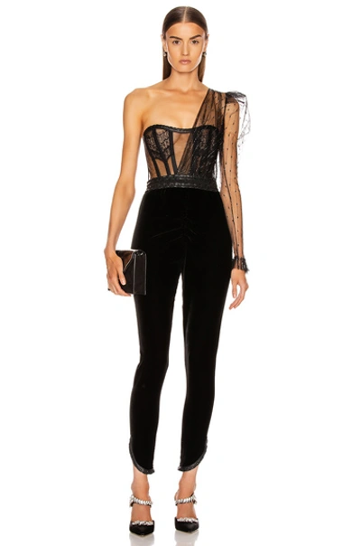 Shop Aadnevik Velvet Jumpsuit In Black