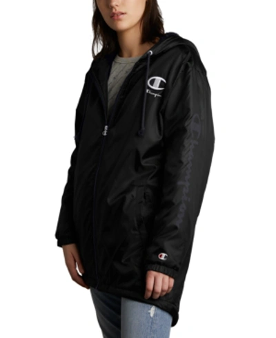 Shop Champion Fleece-lined Stadium Jacket In Black