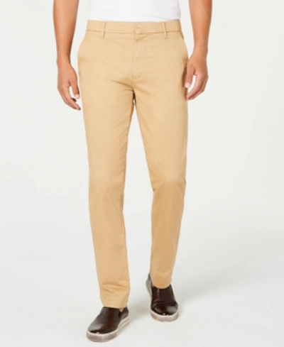 Shop Dkny Men's Bedford Slim-straight Fit Performance Stretch Sateen Pants In Maple Sugar