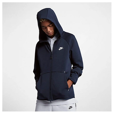 Shop Nike Men's Sportswear Tech Fleece Full-zip Hoodie In Blue
