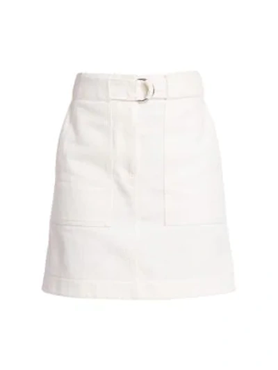 Shop Akris Punto A-line Belted Cargo Skirt In Cream