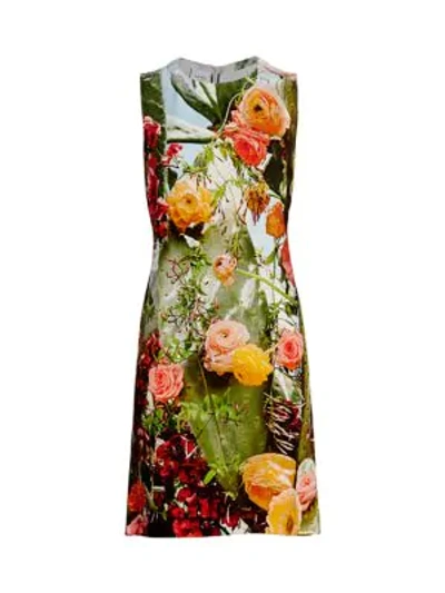 Shop Akris Punto Cactus Blossom Print Shift Dress