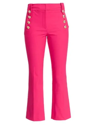 Shop Derek Lam 10 Crosby Robertson Cropped Flare-leg Trousers In Hot Pink