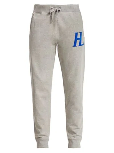 Shop Helmut Lang Logo Sweatpants In Precision