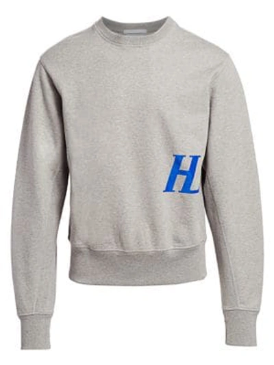 Shop Helmut Lang Men's Masc Monogram Cotton Sweatshirt In Precision