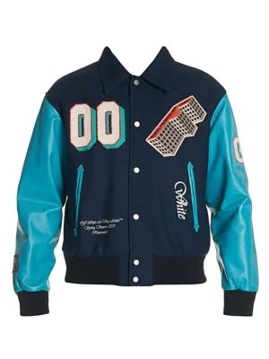 off white golden ratio varsity jacket