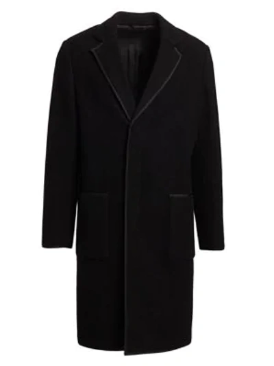 Shop Helmut Lang Virgin Wool-blend Blanket Coat In Black