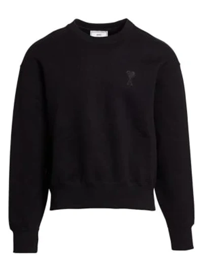 Shop Ami Alexandre Mattiussi Logo Patch Sweatshirt In Black