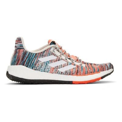 Shop Adidas X Missoni White And Orange Pulseboost Hd Sneakers In White/orang