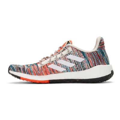 Shop Adidas X Missoni White And Orange Pulseboost Hd Sneakers In White/orang