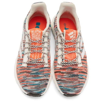 Shop Adidas X Missoni White And Orange Pulseboost Hd Sneakers In White/orang