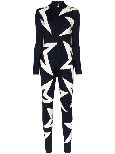 Shop Perfect Moment Star Pattern Jumpsuit In Navy/snow White