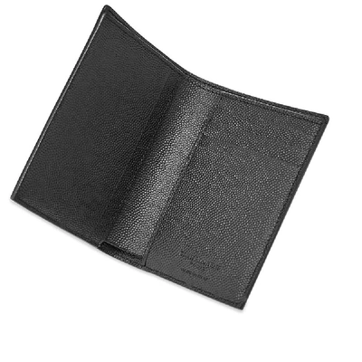 Shop Saint Laurent Grain Leather Credit Card Wallet In Black