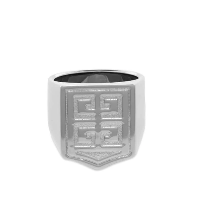 Shop Givenchy Coat Of Arms Ring In Silver