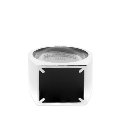 Shop Maison Margiela 11 Square Signet Ring In Silver