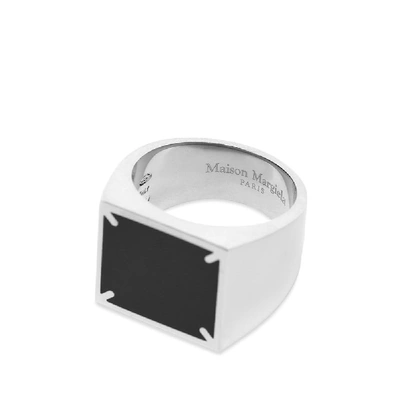 Shop Maison Margiela 11 Square Signet Ring In Silver
