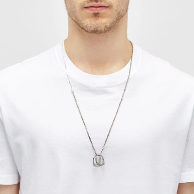 Shop Maison Margiela 11 Signet Ring Necklace In Silver