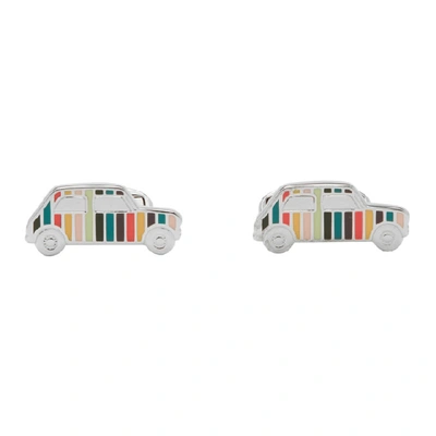 Shop Paul Smith Multicolor Striped Mini Car Cufflinks