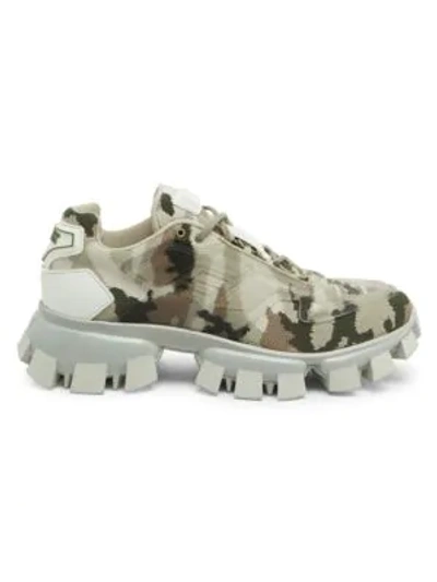 Shop Prada Cloudbust Thunder High-tech Camo Sneakers In Militare