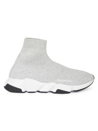 Shop Balenciaga Speed Sneakers In Grey White