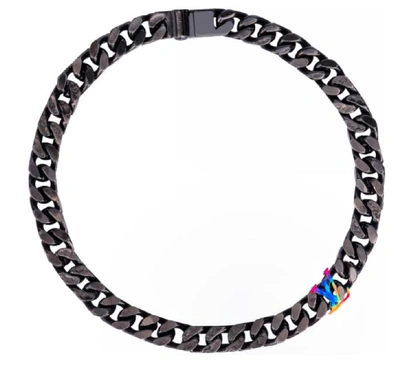 Pre-owned Louis Vuitton  Lv Rainbow Chain Necklace Ruthenium