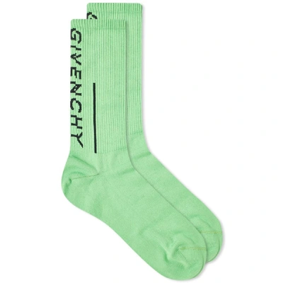 Shop Givenchy Classic Logo Sock In Green