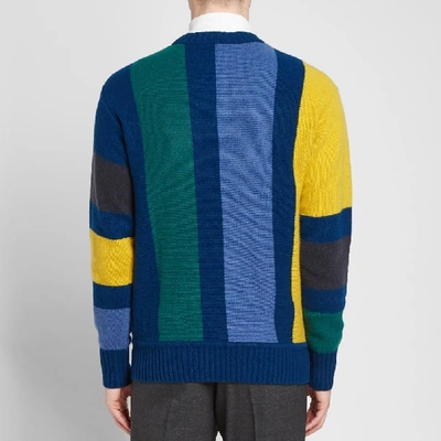 Shop Aimé Leon Dore Vertical Stripe Knitted Sweat In Blue