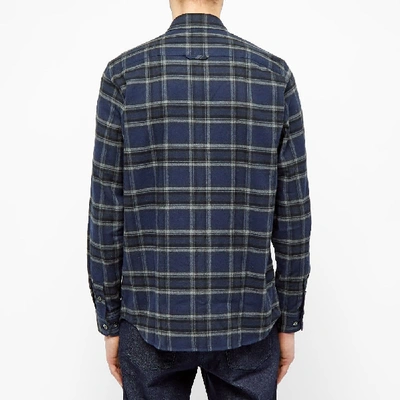Shop Norse Projects Villads Brushed Flannel Check Shirt In Blue