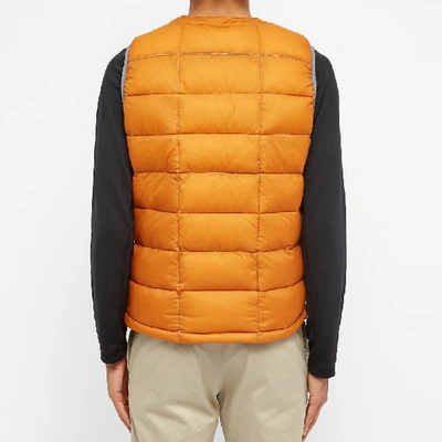 Shop And Wander Diamond Stitch Down Vest In Orange
