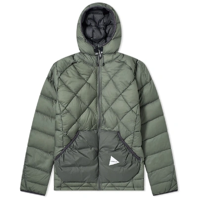 Shop And Wander Diamond Stitch Down Jacket In Green