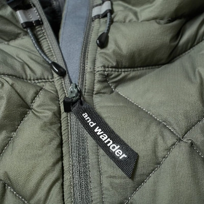 Shop And Wander Diamond Stitch Down Jacket In Green