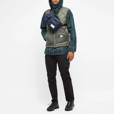 Shop And Wander Diamond Stitch Down Vest In Green