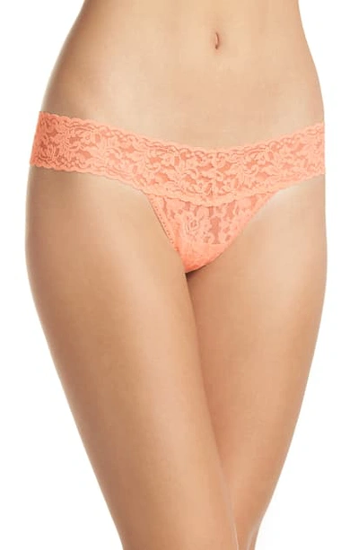 Shop Hanky Panky Signature Lace Low Rise Thong In Apricotcru