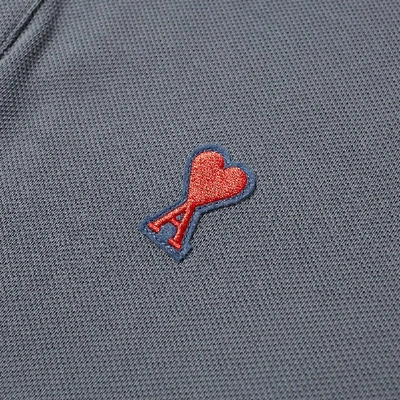 Shop Ami Alexandre Mattiussi Ami Heart Logo Polo In Blue
