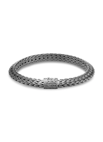 Shop John Hardy 'classic Chain Tiga' Silver Rhodium Small Bracelet