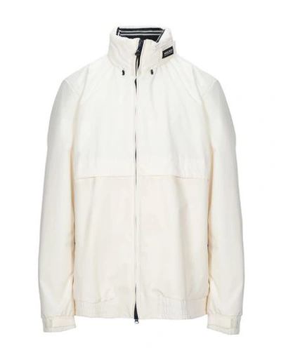 Shop Woolrich Man Jacket White Size Xs Polyamide