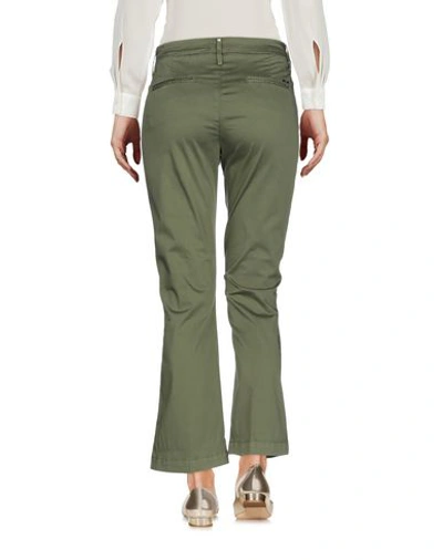 Shop Liu •jo Cropped Pants In Military Green