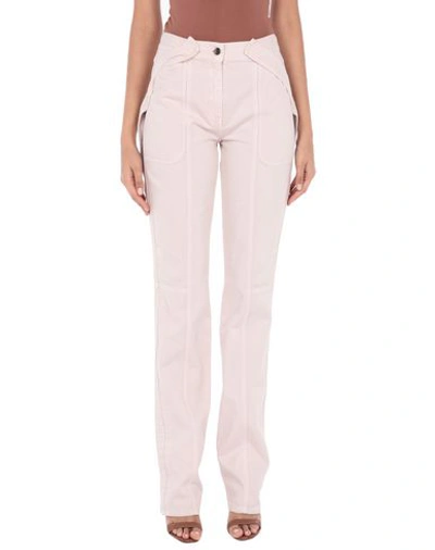 Shop Valentino Garavani Woman Pants Light Pink Size 25 Cotton, Lambskin